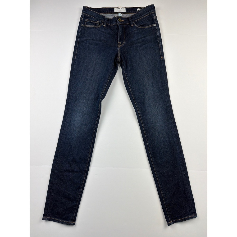 Frame Denim Le Skinny de Jeanne Womens 27 Dark Wash Skinny Jeans Blue